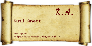 Kuti Anett névjegykártya