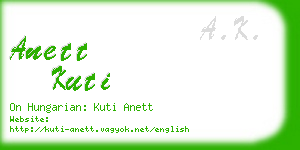 anett kuti business card
